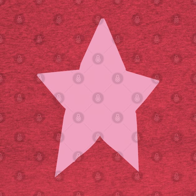 Pink Star On Red by ellenhenryart